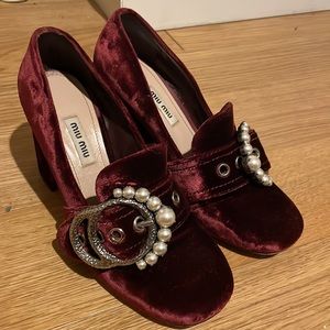 Miu Miu Velvet Loafers Heels